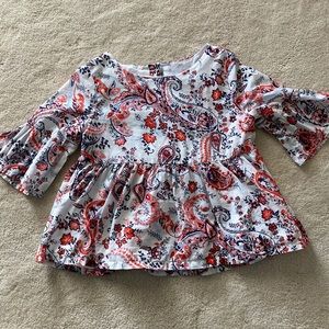 Paisley Bell Sleeve Peplum Top by Janie and Jack